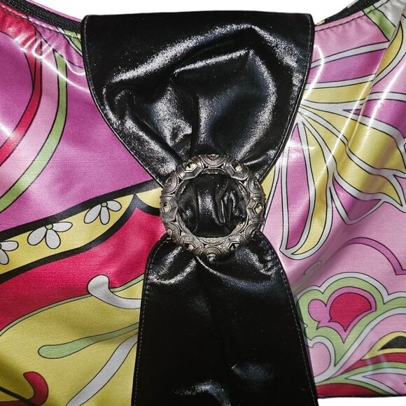 Millie Bags Multicolor Floral Print Handbag With Black Strap - Picture 7 of 16